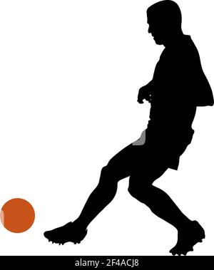 Silhouette du joueur de football. Conception propre et lisse. Illustration vectorielle. Illustration de Vecteur