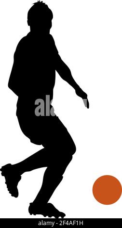 Silhouette du joueur de football. Conception propre et lisse. Illustration vectorielle. Illustration de Vecteur