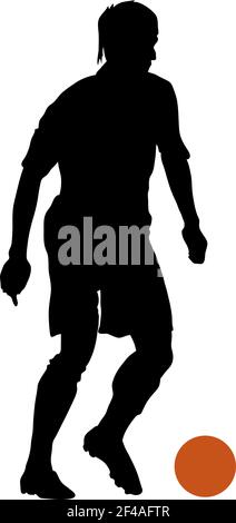 Silhouette du joueur de football. Conception propre et lisse. Illustration vectorielle. Illustration de Vecteur