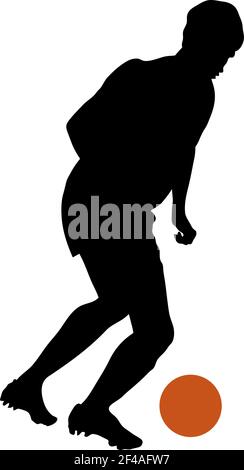 Silhouette du joueur de football. Conception propre et lisse. Illustration vectorielle. Illustration de Vecteur