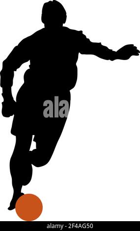 Silhouette du joueur de football. Conception propre et lisse. Illustration vectorielle. Illustration de Vecteur