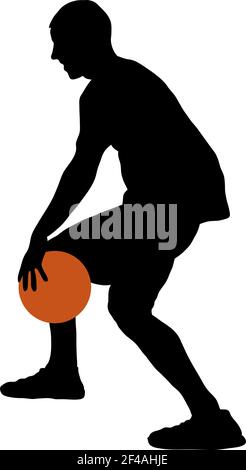 Silhouette de joueur de basket-ball. Design noir lisse et propre. Illustration vectorielle. Illustration de Vecteur