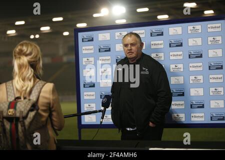 Newcastle, Royaume-Uni. 14 mars 2021. NEWCASTLE UPON TYNE, ANGLETERRE. 19 MARS Dean Richards (Falcons DOR) photographié après le match Gallagher Premiership entre Newcastle Falcons et Wasps à Kingston Park, Newcastle, le vendredi 19 mars 2021. (Credit: Chris Lishman | MI News) Credit: MI News & Sport /Alay Live News Banque D'Images