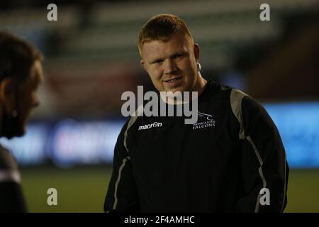 Newcastle, Royaume-Uni. 14 mars 2021. NEWCASTLE UPON TYNE, ANGLETERRE. 19 MARS Trevor Davison, de Newcastle Falcons, photographié avant le match de première division de Gallagher entre Newcastle Falcons et Wasps, à Kingston Park, Newcastle, le vendredi 19 mars 2021. (Credit: Chris Lishman | MI News) Credit: MI News & Sport /Alay Live News Banque D'Images