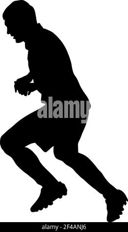 Silhouette du joueur de football. Conception propre et lisse. Illustration vectorielle. Illustration de Vecteur