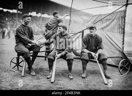 Hank Gowdy, Lefty Tyler, Joey Connolly, Boston NL CA. 1914 Banque D'Images