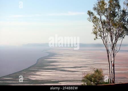 Vue depuis le belvédère Five Rivers sur les vasières où les rivières Durack, Cambridge, King, Forrest et Ord se jettent dans le golfe de Cambridge, Wyndham. Australie-Occidentale Banque D'Images