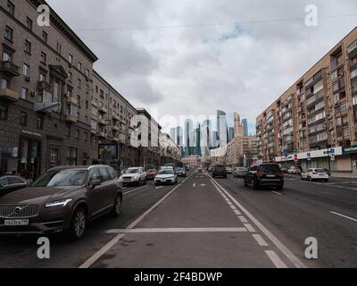 MOSCOU, RUSSIE - 20 février 2020 : ville de Moscou. Vue sur les gratte-ciels du centre d'affaires international de Moscou. Grand panorama de bâtiments modernes en verre fr Banque D'Images