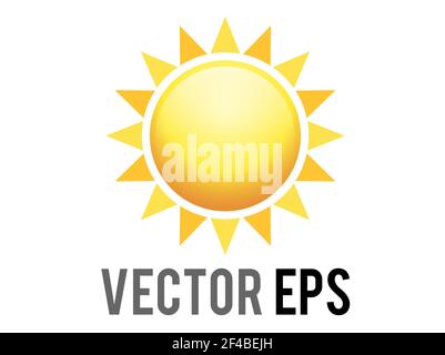 Le vecteur gradient shinny orange soleil icône avec huit trianguliards, représentent ensoleillé, chaud, temps chaud, lumière, chaleur, énergie, vie, espace, astr Banque D'Images