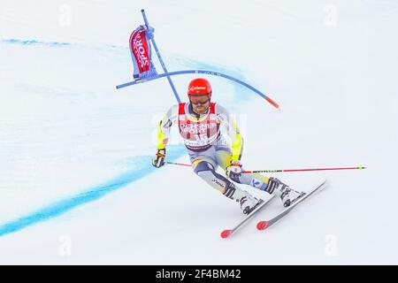 Lenzerheide, Suisse. 20 mars 2021. 20 mars 2021, Lenzerheide, Lenzerheide, Audi FIS coupe du monde de ski Lenzerheide: Giant Slalom Men, Leif Kristian Nestvold-Haugen (NOR) (Suisse/Croatie OUT) Credit: SPP Sport Press photo. /Alamy Live News Banque D'Images