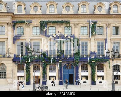 Boutique Chaumet sur la place Vendôme, Paris, France Banque D'Images