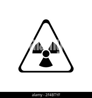 Attention substances radioactives élément noir. Panneau d'avertissement. Pictogramme pour page Web, application mobile, Promo. Élément de conception UI UX GUI. Illustration de Vecteur