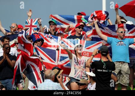 Photo du dossier datée du 09-08-2016 des fans de Grande-Bretagne le quatrième jour des Jeux Olympiques de Rio, Brésil. Date de publication : samedi 20 mars 2021. Banque D'Images