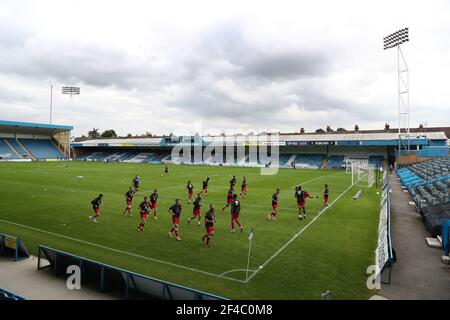 Vue générale du stade Priestfield avant le match de Trophée EFL entre Gillingham et Crawley Town au stade Priestfield à Gillingham. 08 septembre 2020 Banque D'Images
