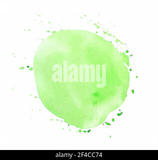 Texture vectorielle aquarelle ronde verte isolée sur un fond blanc. Texture vectorielle aquarelle ronde verte Illustration de Vecteur