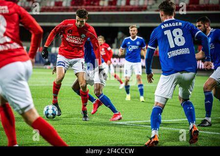 Silkeborg, Danemark. 19 mars 2021. Nicklas Helenius (19) de Silkeborg SI vu pendant le match de NordicBet Liga entre Silkeborg IF et Fremad Amager au parc JYSK à Silkeborg. (Crédit photo : Gonzales photo/Alamy Live News Banque D'Images