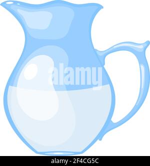 Image vectorielle d'un simple pot en verre avec du lait sur fond blanc. Illustration du vecteur de stock Illustration de Vecteur