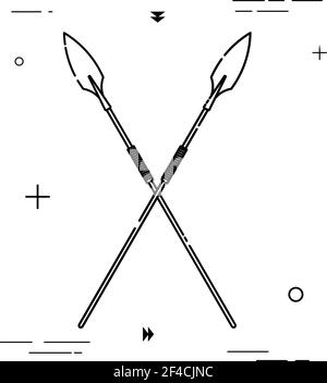 Deux épis croisés. Pictogramme de style linéaire. Icône linéaire. Isolé sur fond blanc. Illustration vectorielle. Illustration de Vecteur