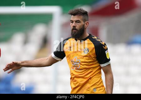 Cardiff, Royaume-Uni. 20 mars 2021. Joe Ledley, du comté de Newport, regarde. EFL football League Two Match, Newport County v Leyton Orient au stade de Cardiff, pays de Galles, le samedi 20 mars 2021. Cette image ne peut être utilisée qu'à des fins éditoriales. Utilisation éditoriale uniquement, licence requise pour une utilisation commerciale. Aucune utilisation dans les Paris, les jeux ou les publications d'un seul club/ligue/joueur. photo par Andrew Orchard/Alay Live News Banque D'Images