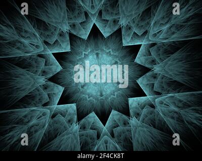 Série de particules élémentaires. Interaction des formes fractales abstraites sur le sujet de la physique nucléaire. La collision des particules élémentaires. Banque D'Images