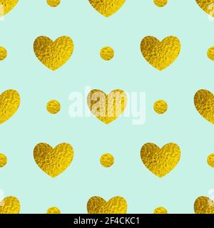 Modèle transparent avec des coeurs brillants d'or sur fond vert. Décoratif fête vector illustration. Illustration de Vecteur