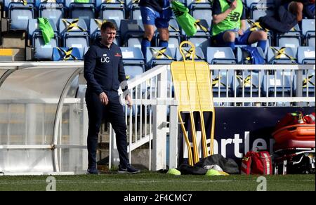 HARTLEPOOL, ANGLETERRE. 20 MARS : Dave Challinor, directeur de Hartlepool United, lors du match de la Vanarama National League entre Hartlepool United et Woking à Victoria Park, Hartlepool, le samedi 20 mars 2021. (Credit: Chris Booth | MI News) Credit: MI News & Sport /Alay Live News Banque D'Images