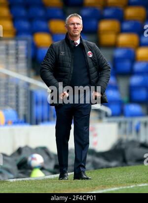 Charlton Athletic Manager Nigel Adkins lors du match de la Sky Bet League One à Plough Lane, Londres. Date de la photo: Samedi 20 mars 2021. Banque D'Images