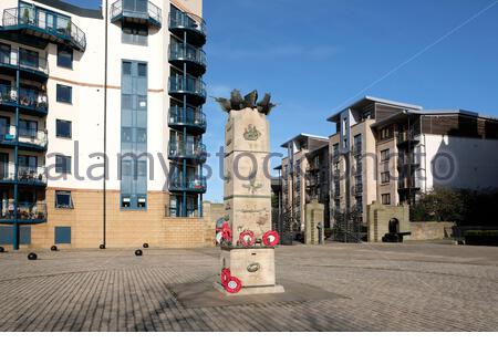 Scottish Merchant Navy War Memorial, The Shore Leith, Édimbourg, Écosse Banque D'Images