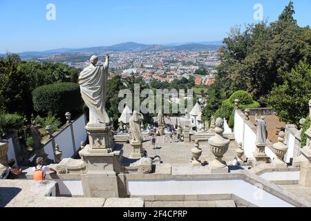 Paysages de la ville de Braga, vus du sanctuaire BOM Jesus do Monte Banque D'Images