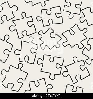 Motif abstrait sans couture avec pièces de puzzle. Arrière-plan vectoriel moderne Illustration de Vecteur