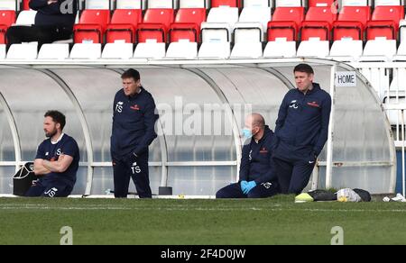 HARTLEPOOL, ANGLETERRE. 20 MARS : Dave Challinor, directeur de Hartlepool United, lors du match de la Vanarama National League entre Hartlepool United et Woking à Victoria Park, Hartlepool, le samedi 20 mars 2021. (Credit: Chris Booth | MI News) Credit: MI News & Sport /Alay Live News Banque D'Images