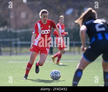 Sint Andries, Belgique. 20 mars 2021. Charlotte Cranshoff (18) de Standard photographié lors d'un match de football féminin entre le Club Brugge Dames YLA et la Standard Femina de Liège le 17 ème jour de match de la saison 2020 - 2021 de la Super League belge Scooore Womens, samedi 20 mars 2021 à Bruges, Belgique . PHOTO SPORTPIX.BE | SPP | DAVID CATRY Credit: SPP Sport Press photo. /Alamy Live News Banque D'Images