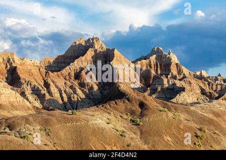 Vue panoramique sur le parc national de Badlands Banque D'Images