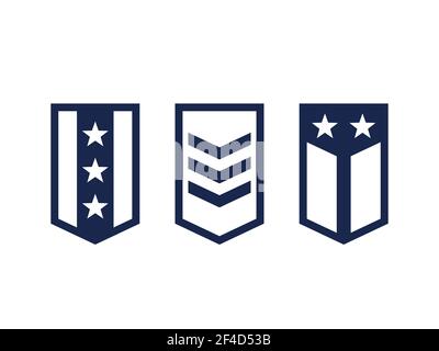Rangs militaires, épaulettes de l'armée sur blanc Illustration de Vecteur
