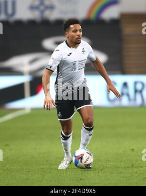 Liberty Stadium, Swansea, Glamorgan, Royaume-Uni. 20 mars 2021. Championnat de football de la Ligue anglaise de football, Swansea City versus Cardiff City; Korey Smith de Swansea City Credit: Action plus Sports/Alay Live News Banque D'Images