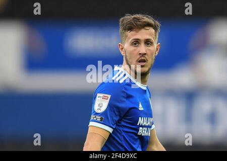 Swansea, Royaume-Uni. 20 mars 2021. Will Vaulks #6 de Cardiff City pendant le match à Swansea, Royaume-Uni le 3/20/2021. (Photo par Mike Jones/News Images/Sipa USA) crédit: SIPA USA/Alay Live News Banque D'Images