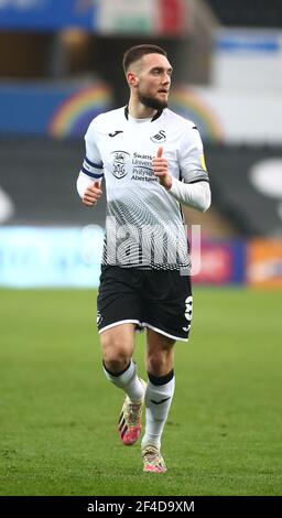 Liberty Stadium, Swansea, Glamorgan, Royaume-Uni. 20 mars 2021. Championnat de football de la Ligue anglaise football, Swansea City versus Cardiff City; Matt Grimes de Swansea City crédit: Action plus Sports/Alamy Live News Banque D'Images