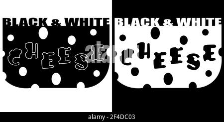 logo minimal fromage noir et blanc deux options 2 Illustration de Vecteur