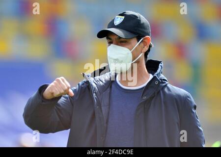 Frosinone, Italie. 20 mars 2021. Alessandro Nesta entraîneur de Frosinone, pendant le match de la ligue italienne série B entre Frosinone vs Lecce résultat final 0-3, match joué au stade Benito Stirpe à Frosinone. Italie, 20 mars 202. (Photo par Vincenzo Izzo/Sipa USA) crédit: SIPA USA/Alay Live News Banque D'Images