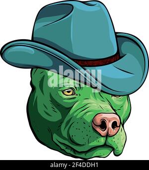 pitbull de gangster avec illustration de vecteur chapeau fedora Illustration de Vecteur