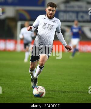 Liberty Stadium, Swansea, Glamorgan, Royaume-Uni. 20 mars 2021. Championnat de football de la Ligue anglaise de football, Swansea City versus Cardiff City; Ryan Manning de Swansea City Credit: Action plus Sports/Alamy Live News Banque D'Images