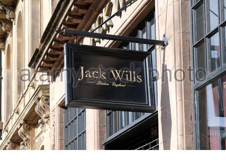 Jack Wills London Sign, détaillant de vêtements pour hommes et femmes, George Street, Édimbourg, Écosse Banque D'Images