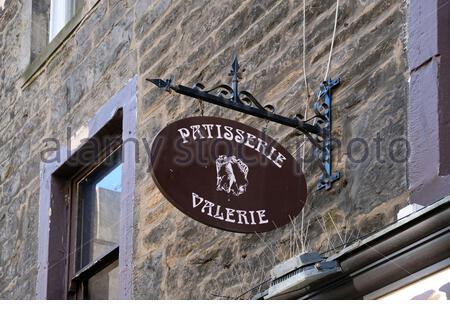 Affiche de la pâtisserie Valerie café, Rose Street, Édimbourg, Écosse Banque D'Images