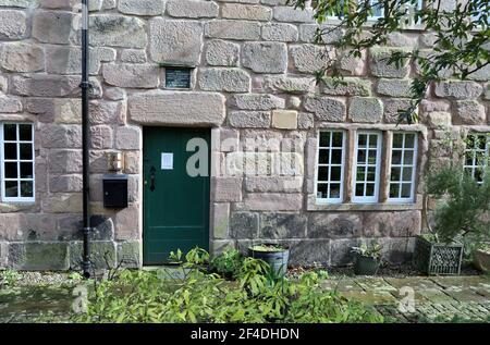 Des maisons de Bedehouses historiques dans l'ancienne ville marchande du Derbyshire de Wirksworth Banque D'Images
