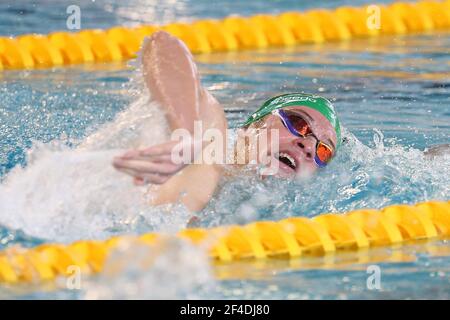 Leon Marchand des dauphins Toulouse OEC, série 400 m médley hommes pendant le FJN Golden Tour Camille Muffat 2021, natation sélections olympiques et européennes le 20 mars 2021 au cercle des ingénieurs de Marseille à Marseille, France - photo Laurent Lairys / DPPI / LiveMedia Banque D'Images