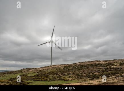 Ballybane, Cork, Irlande. 20 mars 2021. Éolienne sur la montagne à Ballybane dans l'ouest de Cork. Au total, il y a 21 turbines qui peuvent alimenter en moyenne environ 40,000 foyers par an. - crédit; David Creedon / Alamy Live News Banque D'Images