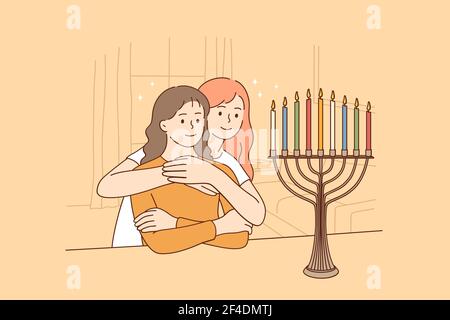 Célébration du concept de vacances de Hanukkah Illustration de Vecteur