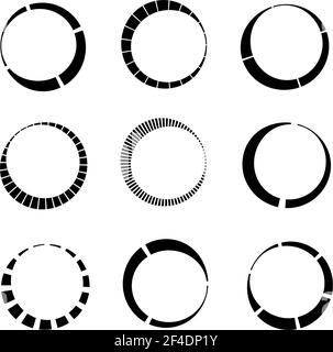 Lignes pointillées spiralées, spirales et boucles. Eléments vectoriels en hélice concentriques et circulaires – illustrations vectorielles, graphiques clip art Illustration de Vecteur