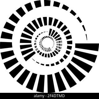 Lignes pointillées spiralées, spirales et boucles. Eléments vectoriels en hélice concentriques et circulaires – illustrations vectorielles en stock, graphiques clip art Illustration de Vecteur