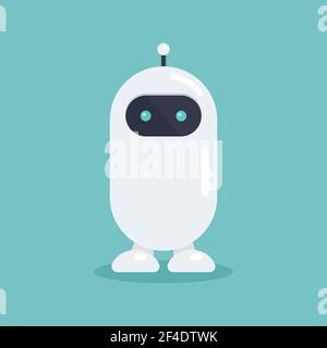 Robot mignon et plat. Illustration vectorielle. Design graphique Illustration de Vecteur